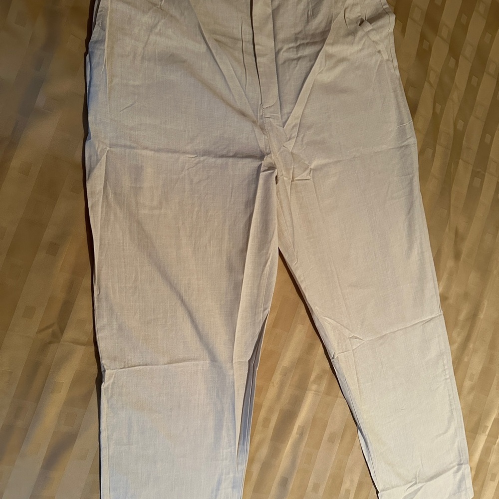 Men's‎ Linen Cotton Beige Pants Size XL. NEW